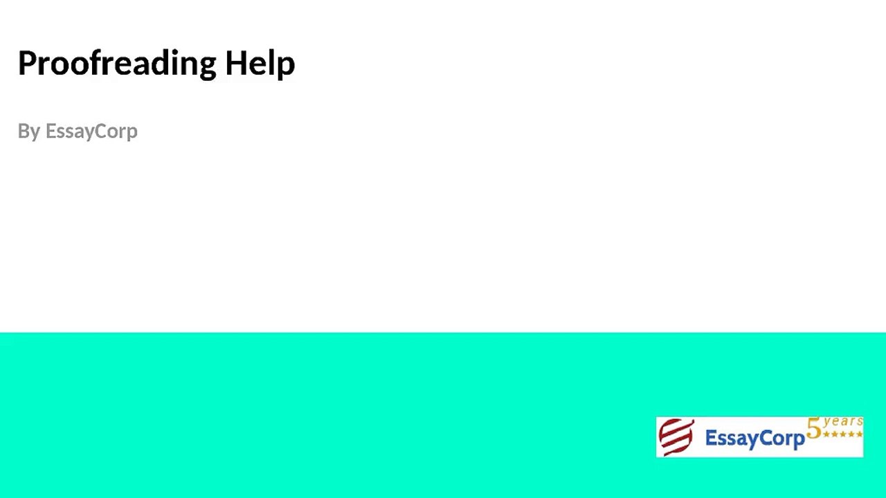 Proofreading Help
