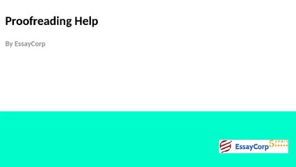 Proofreading Help