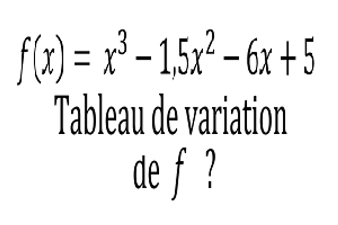 Construire le tableau de variation d'une fonction polynôme du 3me degré - 1re
