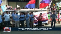 Jeepney operators joining transport strike face legal consequences - Palace