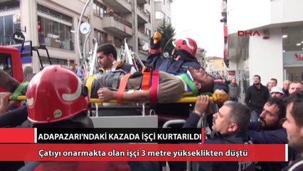 Havalandırma boşluğuna düşen işçi kurtarıldı