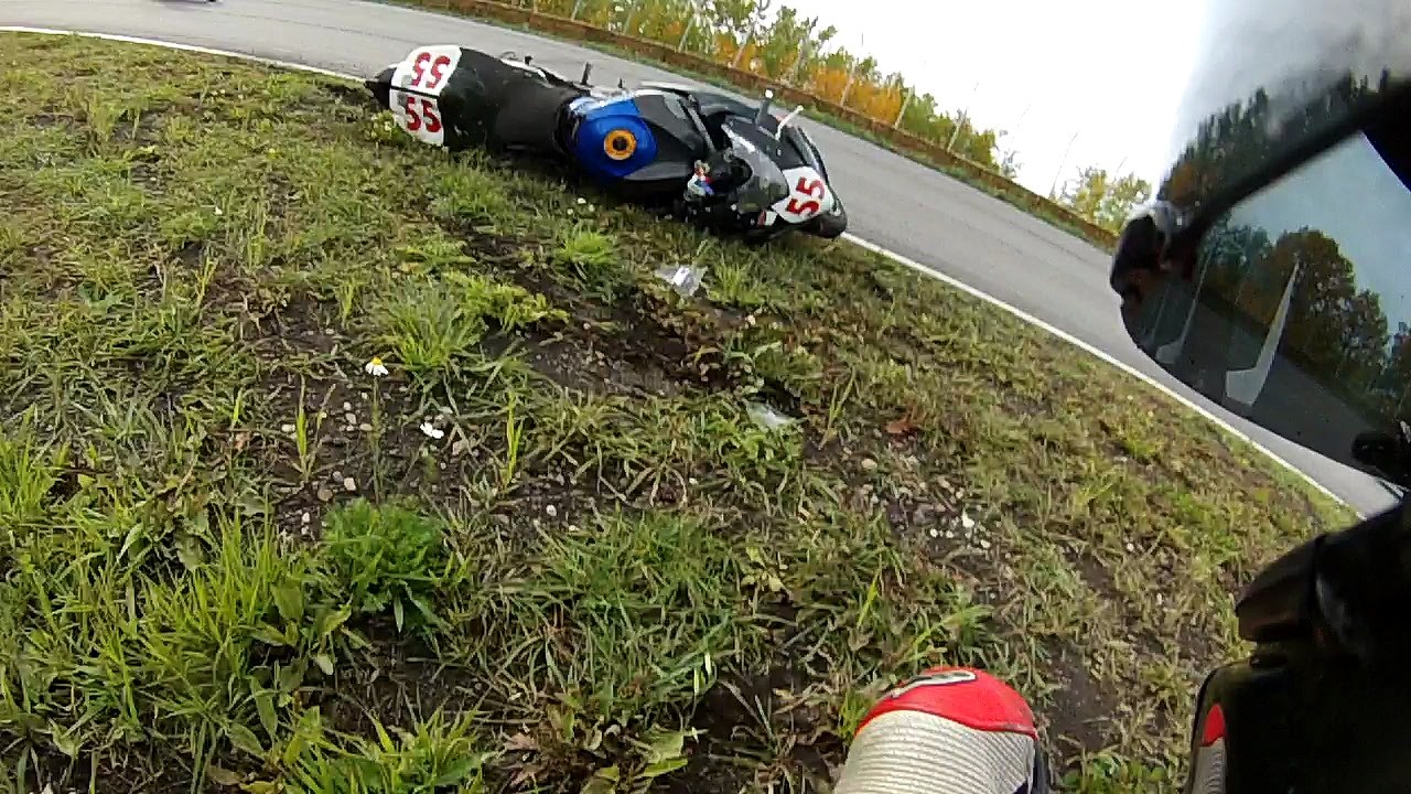 Crash During Motorcycle Race