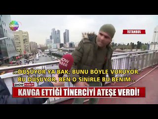 Kendisine Bıçak Çeken Tinerciyi Ateşe Veren Eleman
