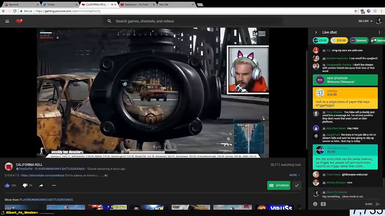 Pewdiepie says the N word _9_10_2017_ during livestream-J50Mzf1KhJI