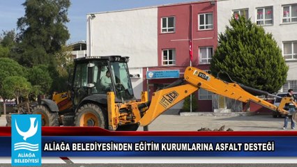 Aliağa Belediyesi'nden Eğitim Kurumlarına Asfalt Desteği