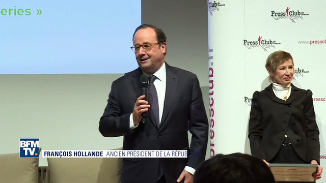 Un hommage m'est rendu, il était temps! . Hollande ironise sur son prix de l'humour politique