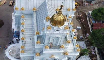 Dünyada tek olma özelliği taşıyan "Demir Kilise"nin son durumu havadan görüntülendi