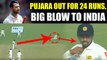 India vs SL 3rd test 1st day : Cheteshwar Pujara dismissed for 23 runs | Oneindia News