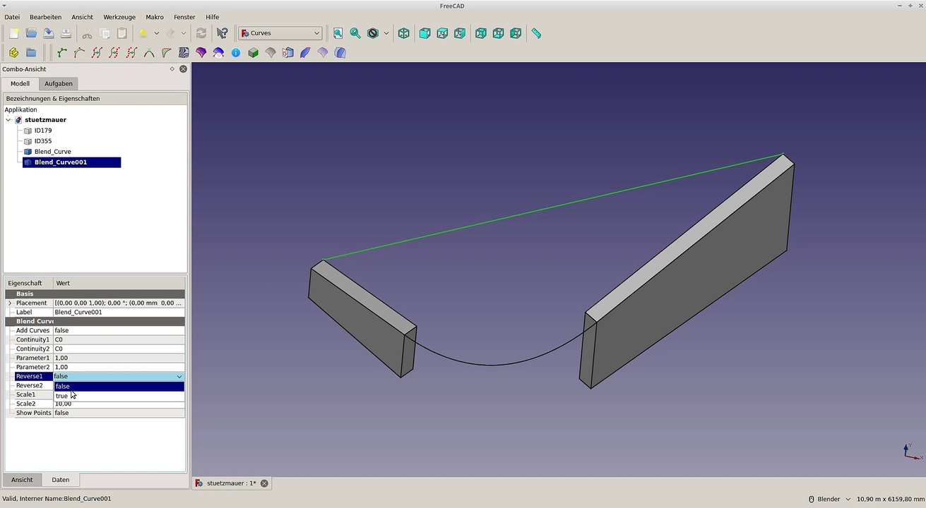Freecad Stuetzmauer_curves_und_surface_workbench