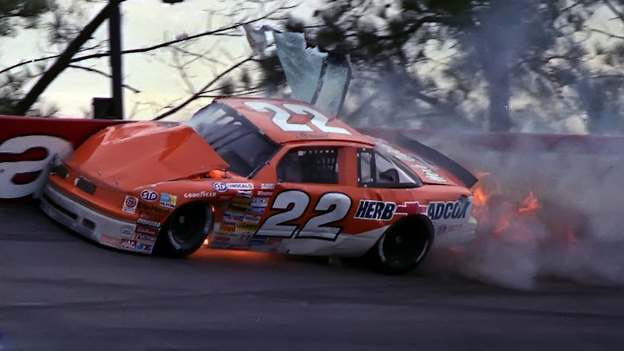 Grant Adcox fatal crash at Atlanta Journal 500 (19 November 1989) VIDEO &  ALL PICS