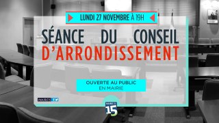 Conseil d'Arrondissement du 15 eme Arrondissement du Lundi 27 Novembre 2017