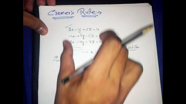 Cramer's Rule Easiest method for Solving a System of 3 variable Linear Equations...