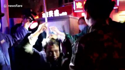 Steel bar impales construction worker's head