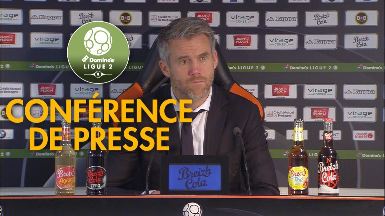 Conférence de presse FC Lorient - Nîmes Olympique (1-2) : Mickaël LANDREAU (FCL) - Bernard BLAQUART (NIMES) - 2017/2018
