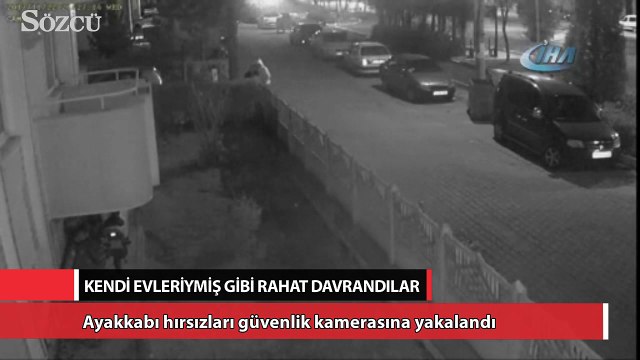 Ayakkabı hırsızları güvenlik kamerasına yakalandı