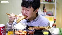 줄삼겹 먹방은 처음이지? 줄 삼겹살 먹방 리얼사운드 옥탑방미식가 #40화 Social Eating Show Mukbang^ㅡ^!