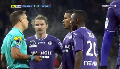 Amian Adou K.  RED CARD and Mario Balotelli Goal HD - Toulouse	1-1	Nice 29.11.2017