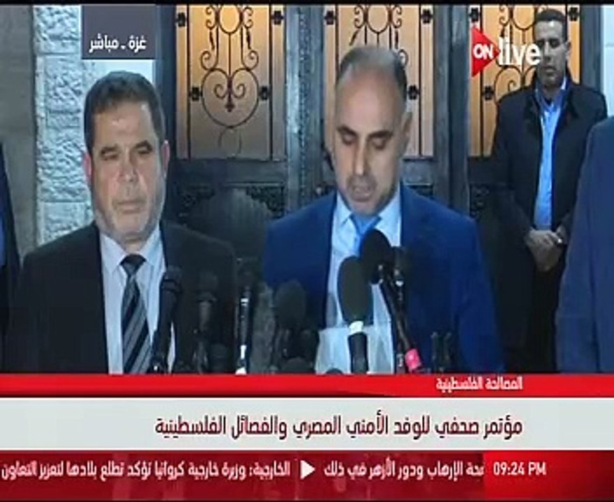 الفصائل الفلسطينية توجه الشكر لمصر على دورها الكبير فى إنجاح المصالحة الوطنية