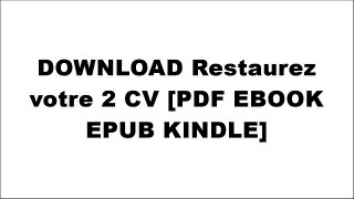 DOWNLOAD Restaurez votre 2 CV By Lindsay Porter [PDF EBOOK EPUB KINDLE]