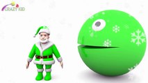 Learn Colors with 3D Pac man Santa Claus Merry Christmas song for Children-MF0_WuxJ37g