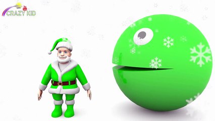 Learn Colors with 3D Pac man Santa Claus Merry Christmas song for Children-MF0_WuxJ37g