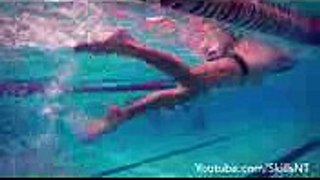 Freestyle kick technique. Swimming front crawl. Improve your position