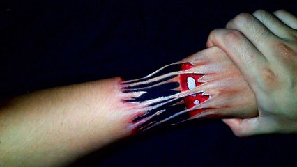 Aie.. To traumatize my poor Hand - 3D Hand Art-ug4Jprx6a9I