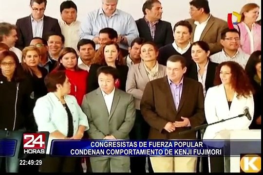 Congresistas de Fuerza Popular condenan comportamiento de Kenji Fujimori