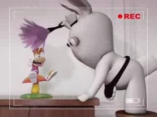 Les lapins crétins ne savent pas passer l'aspirateur