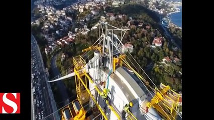 15 Temmuz Şehitler Köprüsü çalışmaları havadan böyle görüntülendi