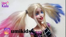 Barbie Oyuncak Bebekten Harley Quinn Makyajı | Barbie Oyuncakları | Makyaj Videoları | UmiKids