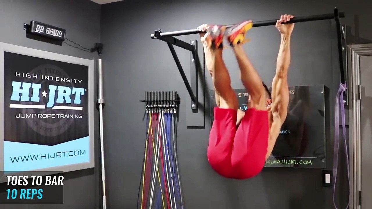 5 Pull Up Bar Moves to Get Six Pack Abs - Jump Rope Workout
