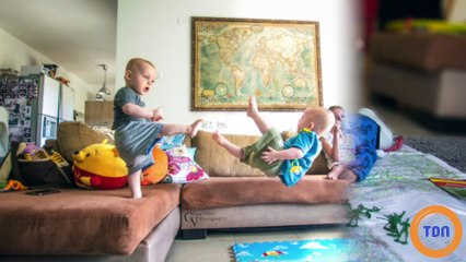 Ce papa comblé réalise des photos délirantes avec ses jumeaux !