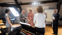 La Reine Mathilde en visite au conservatoire de Mons 1.Vidéo Eric Ghislain