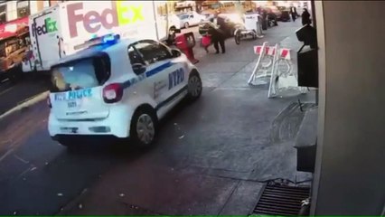 Man Pulls Girl Out of the Way as NYPD 'Smart Vehicle' Speeds Down Sidewalk