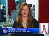 Asamblea Nacional aprobó ley de reactivación económica