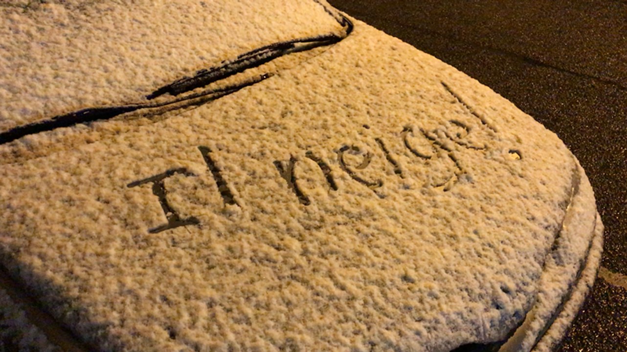 Les premières neiges de Châteaubriant le soir du jeudi 30 novembre 2017