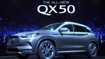 All-New INFINITI QX50 on the stage at the 2017 LA Auto Show