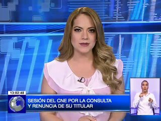 Sesión del CNE por la Consulta y renuncia de su titular