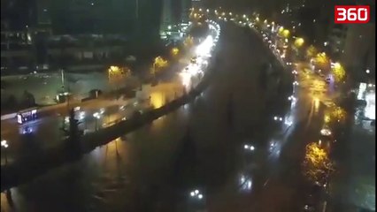 Tmerr në Tiranë, Lana ka dalë nga shtrati dhe ka permbytur rruget (360video)