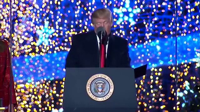 President Donald J. Trump and First Lady Melania Trump participate in the lighting of the National Christmas Tree.