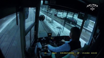 Une conductrice de tramway imperturbable (Minsk)