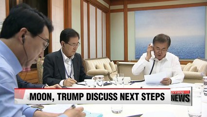 Moon, Trump discuss next steps to respond to N. Korea's latest provocation