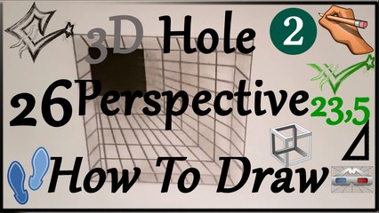 ✍How To Draw 26 | 3D Hole Perspective | Easy | illusion 3D/Geometry ✔️23,5