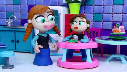 Princess Elsa puts a mask on her face  Frozen Play Doh Cartoon Stop Motion-t7UAh_sssnc