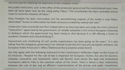 Hungary says critical open letter an "obvious political attack"