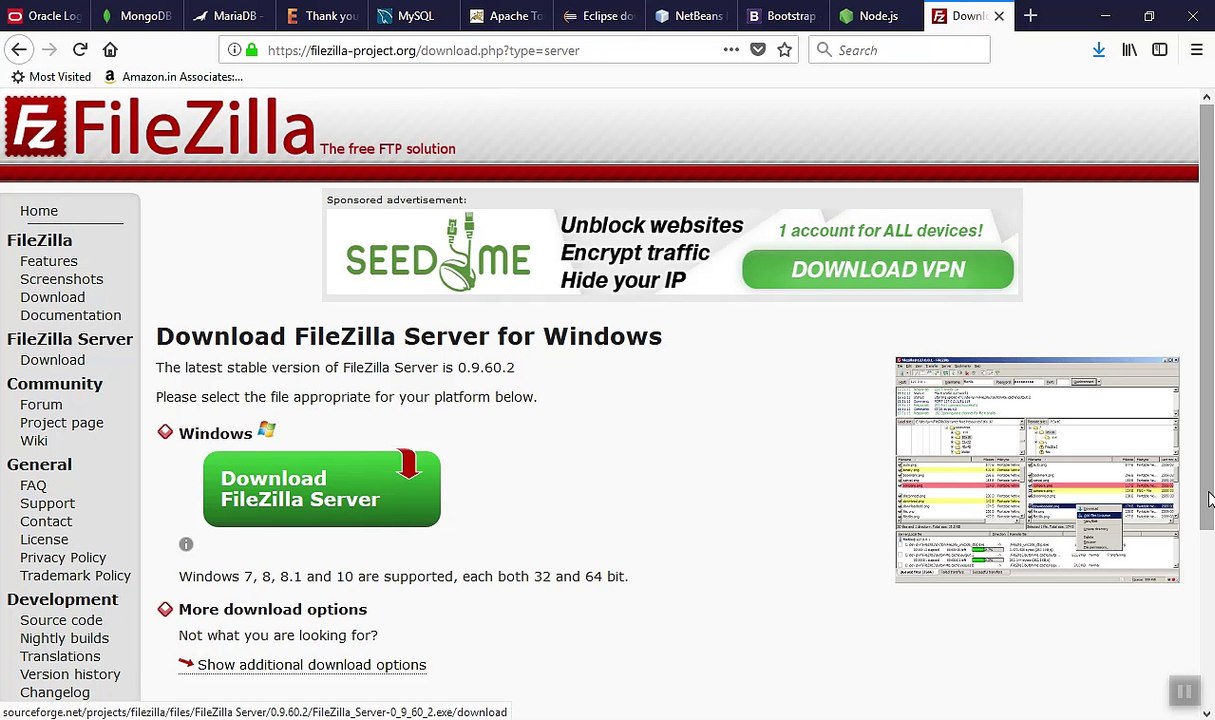 How to Download & Install FILEZILLA v9.60 (64-bit) in Windows 10 Fall Creator Update