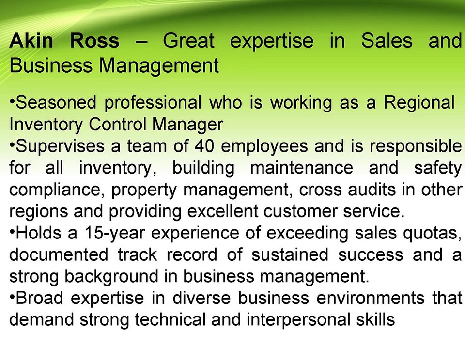 Akin Ross Received Various Certifications in the Management and Training Programs