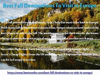 Best Fall Destinations To Visit in Europe