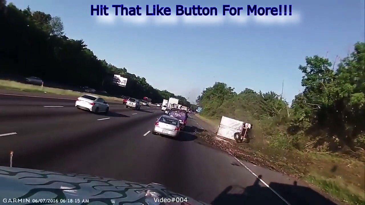 Semi Truck Horribly Rolls Over Off The Highway